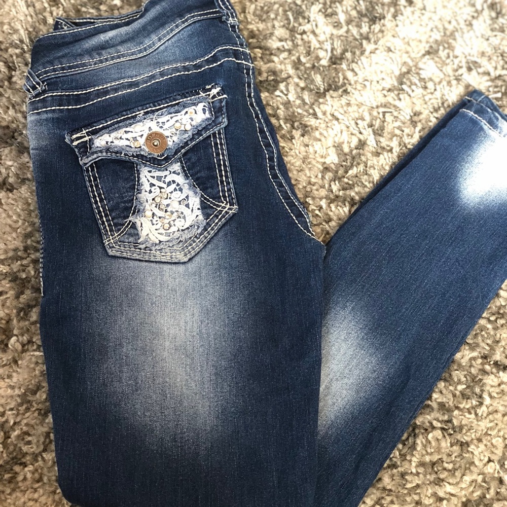 Denim faded bottoms skinny fit
